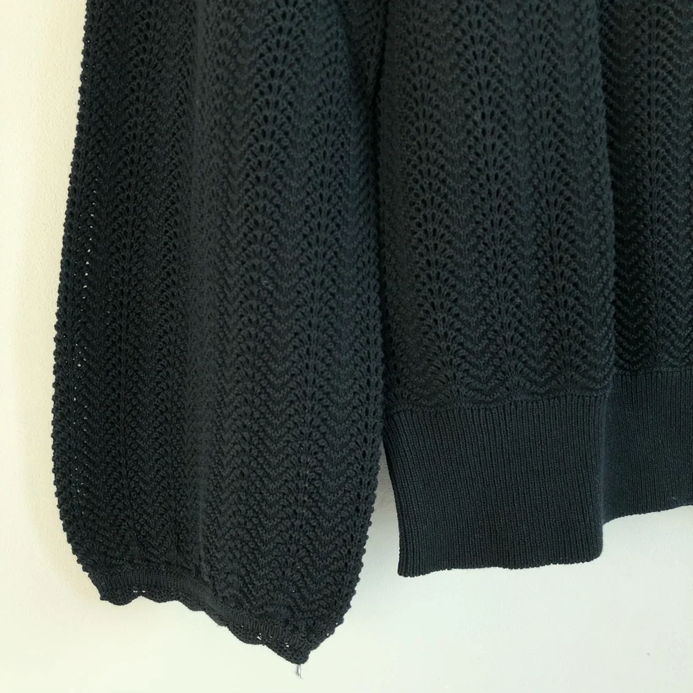 J.Crew Pointelle Ruffle Mock Neck Sweater